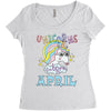 unicorns are born in april cute unicorn Women's Triblend Scoop T-shirt