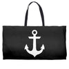 anchor black sailor vintage style navy nautical Weekender Totes