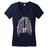 skeleton christmas tree Women's V-Neck T-Shirt
