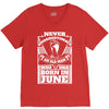 Never Underestimate Old Man Who Was Born June V-Neck Tee