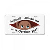 October Peeking Out Baby Boy License Plate