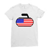 usa curling Ladies Fitted T-Shirt