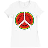 watermelon peace sign Ladies Fitted T-Shirt