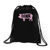 pig oink funny Drawstring Bags