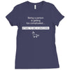 being a person is getting Ladies Fitted T-Shirt