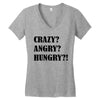 crazy angry hungry Women's V-Neck T-Shirt