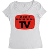 as seen in front of the the tv Women's Triblend Scoop T-shirt