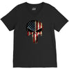 skull us flag V-Neck Tee