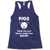 pigs thank the lord they're made from bacon Racerback Tank