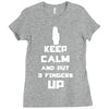 Keep Calm And Put 3 Fingers Up Ladies Fitted T-Shirt