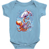 octopus vs shark Baby Onesie