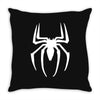 spiderman white logo Throw Pillow