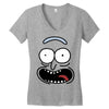 pickle rick face Women's V-Neck T-Shirt