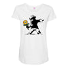 banksy flower Maternity Scoop Neck T-shirt
