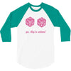 all natural 20 breasts dice 3/4 Sleeve Shirt