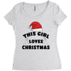 this girl loves christmas Women's Triblend Scoop T-shirt