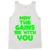 gym gains fitness slogan Tank Top