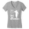eat sleep battlefield 4, funny Women's V-Neck T-Shirt
