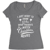 drink wine &amp; watch christmas movies Women's Triblend Scoop T-shirt