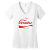 enjoy cocaine funny gray Women's V-Neck T-Shirt