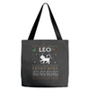 leo christmas ugly sweater Tote Bags