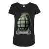 hand grenade military army Maternity Scoop Neck T-shirt