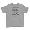 good book and coffee rectangle Youth Tee