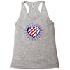 heart us flag 4th july fredom america usa Racerback Tank