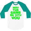 gym gains fitness slogan 3/4 Sleeve Shirt
