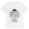 queens are born in april (2) V-Neck Tee