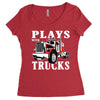 plays with trucks family matching Women's Triblend Scoop T-shirt