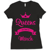 queens are born in march Ladies Fitted T-Shirt
