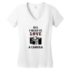 All i Need is Love A Camera Women's V-Neck T-Shirt
