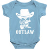 outlaw cow boy motor bike Baby Onesie