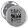 Born In February Pin-back button