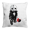 creepy doll trick or treat Throw Pillow