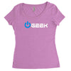 geek' (power on button) Women's Triblend Scoop T-shirt
