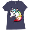 rainbow unicorn Ladies Fitted T-Shirt