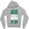 i wear green for my mom liver cancer awareness Zipper Hoodie