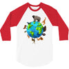 animal polygon around the planet 3/4 Sleeve Shirt