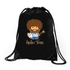 hello tree Drawstring Bags