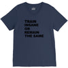 train insane or remain the same workout gym fitness exercise tee shirt V-Neck Tee