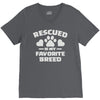 rescued is my favorite breed V-Neck Tee