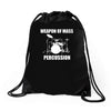weapon of mass percussion Drawstring Bags