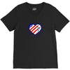 heart us flag 4th july fredom america usa V-Neck Tee