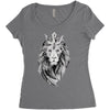 lion with crown Women's Triblend Scoop T-shirt
