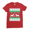 reindeer christmas ugly sweater Ladies Fitted T-Shirt