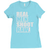 real men shoot raw Ladies Fitted T-Shirt