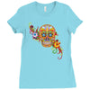 women's sugar skull purple Ladies Fitted T-Shirt