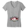 February Peeking Out Baby Girl Women's V-Neck T-Shirt